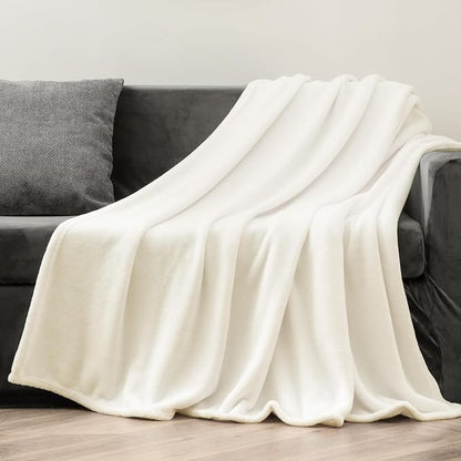 BEDELITE Fleece Blanket Twin Size Cream Throw Blankets for Couch & Bed, Luxury Plush Cozy Fuzzy Blanket 60x80 inches, Super Soft Warm Lightweight Throw Blanket for Travel Camping