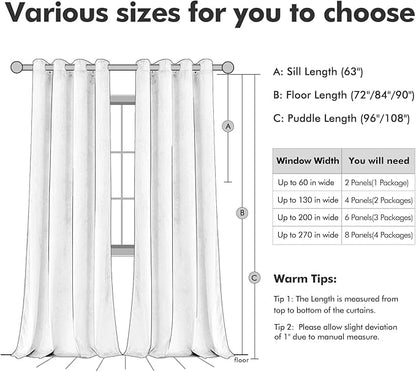MIULEE Velvet Curtains Taupe Elegant Grommet Thermal Insulated Soundproof Room Darkening Curtains/Drapes for Classical Living Room Bedroom Decor 52 x 84 Inch Set of 2