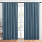 NICETOWN Living Room Curtains, Blackout Draperies, Smoky Blue, 1 Pair, 70 x 84-inch, Home Decorations Thermal Insulated Solid Rod Pocket Blackout Drapes for Cafe
