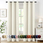 MIULEE Cream Blackout Curtains for Bedroom Living Room 84 Inches Long 2 Panels, Thermal Insulated Room Darkening Drapes Solid Grommet Noise Reduction Light Blocking Window Treatments 40x84 Inch