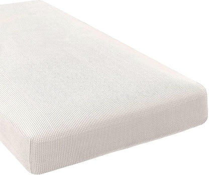 H.VERSAILTEX Super Stretch Individual Chaise Cover Sectional Couch Covers for L Shaped Sofa Both Left/Right Featuring Thick Jacquard Textured Twill Fabric (1 Piece Chaise Cover, Ivory)