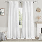 White Linen Curtains 84 Inch Length 2 Panels Back Tab Rod Pocket Semi Sheer Bedroom Curtains Light Filtering Country Closet Curtain Drapes Netural Farmhouse Window Panels for Living Dining Room 42x84