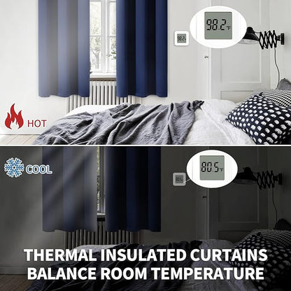 BGment Blackout Curtains - Grommet Thermal Insulated Room Darkening Bedroom and Living Room Curtains, Set of 2 Panels (52 x 120 Inch, Navy)