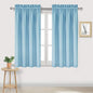 DWCN Blackout Curtains Room Darkening Thermal Insulated Bedroom Curtains Window Treatments, 42 x 45 inches Long, Set of 2 Light Blue Rod Pocket Drapes
