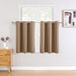 ChrisDowa Small Window Curtains for Kitchen and Bedroom - Grommet Short Thermal Insulated Room Darkening Curtains (2 Panels, Cappuccino, 52 x 36 Inch)