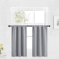 RYB HOME Kitchen Blackout Curtains Over Sink 36 inch Length, Rod Pocket Summer Light UV Blocking Energy Efficient, Cabinet Shelf Cupboard Coverings, Width 29 by Length 36, Silver Grey, 2 Panels
