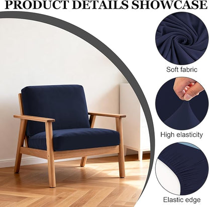 4Pcs Patio Stretch Cushion Covers,Outdoor Sofa Replacement Cover Slipcovers for Patio Furniture Cushion Covers, Washable Reusable Furniture Protector