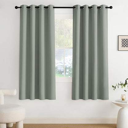 NICETOWN Blackout Curtains Grommet 2 Panels 72 Inches Long, Sage Green