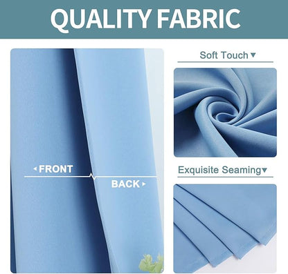 ChrisDowa Grommet Room Darkening Curtains for Bedroom and Living Room - 2 Panels Set Thermal Insulated Blackout Curtains (Sky Blue, 52W x 84L)