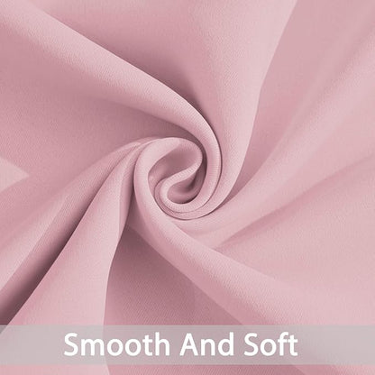 Yakamok Light Blocking Window Blackout Curtains Thermal Insulated Room Darkening Drapes for Bedroom,Solid Grommet Top Window Panels, 52x84 Inch, Pink, One Pair