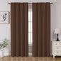 CUCRAF Brown Blackout Curtains 96 inch Length 2 Panels Set, Rod Pocket Room Darkening Drapes for Bedroom Living Room, Insulated Thermal Light Blocking Window Curtain (W52 x L96 Inch)