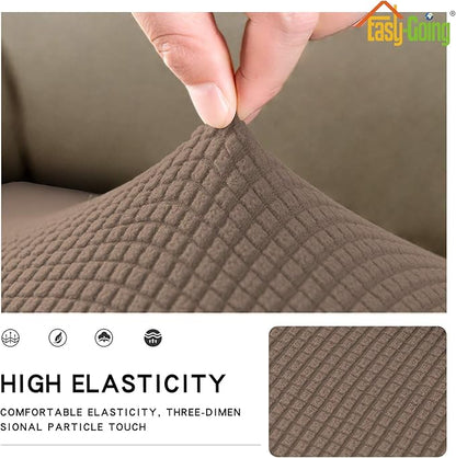 Easy-Going Stretch Cushion Cover Sofa Cushion Furniture Protector Sofa Seat Sofa slipcover Sofa Cover Soft Flexibility with Elastic Bottom(Oversized Sofa Cushion, Camel)