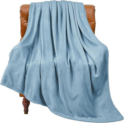 BEDELITE Fleece Blanket Twin Size Washed Blue Throw Blankets for Couch & Bed, 300GSM Luxury Plush Cozy Fuzzy Blanket 60x80 inches, Super Soft Warm Lightweight Throw Blanket for Travel Camping
