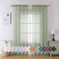 Aiyufeng Sage Green Sheer Curtains 90 Inch Length 2 PCS, Rod Pocket Voile Drapes for Bedroom Living Room, Semi Sheer Curtain Panels Window Treatments for Yard/Patio/Villa/Parlor, 42"x 90", Sage Green