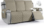 VANSOFY Waterproof Recliner Couch Covers, Sofa Covers 1-Piece Washable Reclining Sofa Cover Non-Slip Furniture Protector with Elastic Straps Pocket for Dogs, Pets(Khaki,3 Seater)