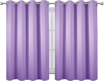 LEMOMO Lavender Blackout Curtains 52 x 54 Inch Length/Set of 2 Curtain Panels/Thermal Insulated Room Darkening Blackout Curtains for Bedroom