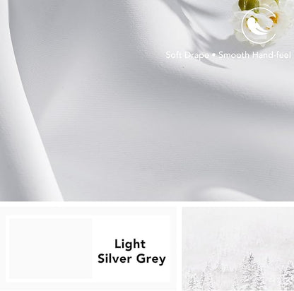 Deconovo Blackout Curtains, Thermal Insulated, W42 x L95 2 Panels, Back Tab, Machine Washable, Room-Darkening Drapes for Bedroom/Living Room Star White