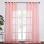 NICETOWN Sheer Curtains Extra Long 96-inch - Grommet Casual Style Airy & Breathable with Amount Light Sheer Panels for Patio/Glass Door (108 inches Wide Total 2 Pieces, Coral)