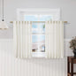 Nanspring Cream Short Linen Kitchen Curtains 36 Inch Length,Over Sink Light Filtering Semi Sheer Curtains Back Tab and Rod Pocket Drapes for Basement Bathroom Window, 2 Panels 42 x 36 Inch