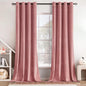 MIULEE Blush Pink Velvet Curtains Thermal Insulated Soundproof Room Darkening Blackout Curtains/Grommet Window Drapes for Home Theatre/Girls Room/Wedding Decor 52 x 84 Inches Set of 2