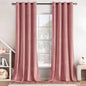 MIULEE Blush Pink Curtains Thermal Insulated Polyester Soundproof Room Darkening Velvet Blackout Curtains/Grommet Window Drapes for Home Theatre/Girls Room/Wedding Decor 52 x 90 Inches Set of 2