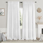 White Linen Curtains 84 inches Long for Bedroom Back Tab Light Filtering Privacy Sheer White Curtains Modern Farmhouse Coastal Decor White Cotton Textured Gauze Curtain 2 Panel Set 70x84