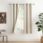 NICETOWN 100% Blackout Linen Texture Curtains 70" Long, Beige, 2 Pcs, Thermal Insulated Full Blackout 2-Layer Lined Drapes, Energy Efficiency Window Draperies for Boy's Room