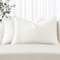 MIULEE Decorative Linen Lumbar Pillow Covers 12x20 Inch Cream White Boho Farmhouse Neutral Couch Throw Pillows for Bed Pack of 2 Accent Modern Pillowcase Sofa Livingroom Home Decor