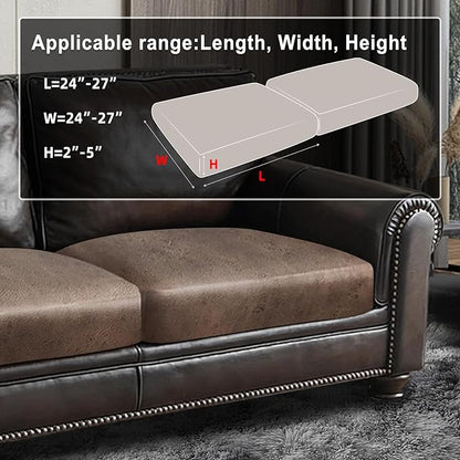 Leather Look Couch Cushion Covers Sofa Seat Slipcovers Sets Couches Furniture Protector for Sectional Armchair Loveseat Pets Kids Stretch Spandex Fabric (2 Cushion Loveseat, Light Brown)