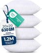 Utopia Bedding Throw Pillows (Set of 4, White) – 20 x 20 Inches Down Alternative Pillows for Bed, Sofa, and Couch - Fluffy Decorative Stuffer Pillow for Indoors & Outdoors