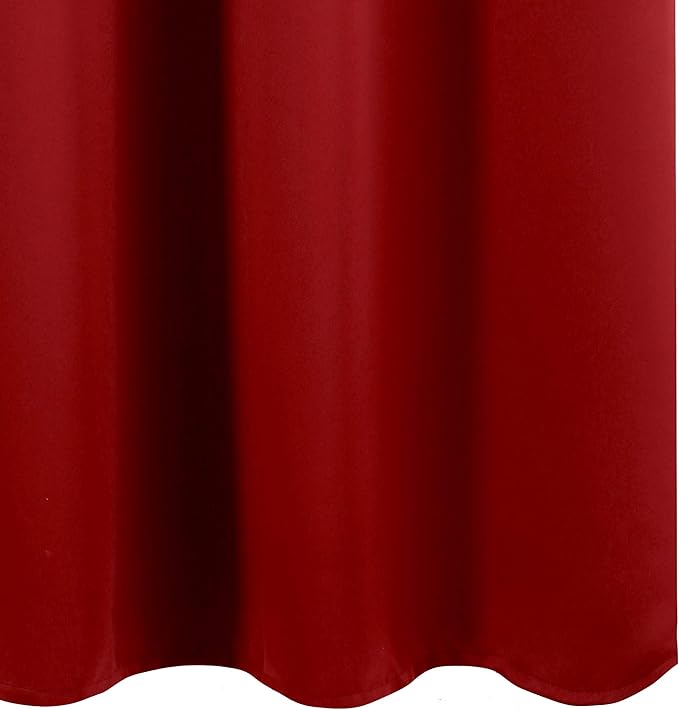 LEMOMO Red Thermal Blackout Curtains/52 x 72 Inch/Set of 2 Panels Room Darkening Curtains for Bedroom