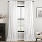 Long White Curtain 108 inches Long 2 Panels Set Back Tab Light Filtering Cotton Textured Curtain Modern Farmhouse Coastal Decor White Linen Drapes 108 inch Length for Large Window 9 FT Tall 42x108