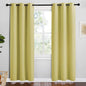 NICETOWN Paler Yellow Room Darkening Curtains for Kitchen, Set of 2, 42 inches Wide by 78 inches Long, Window Treatment Thermal Insulated Solid Grommet Room Darkening Curtains/Drapes for Bedroom