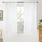 BGment White Linen Curtains 54 Inch Length for Living Room - Rod Pocket Textured Drapes Light Filtering for Bedroom Country Decorative Lightweight Natural Rustic, 2 Panels Set, 42 X 54 Inch