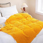 Gold Fleece Throw Blanket 90”×90” for Couch Sofa Bed,Super Soft Cozy Plush Microfiber Flannel Blanket with Stripes Design Lightweight for Adults,Woman,Girls