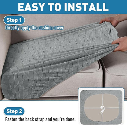 2025 Stretch Chaise Covers for Sectional Sofa, Individual Chaise Lounge Cover Removable Washable, L-Shaped Couch Seat Cover Replacement, Unique Fashion Pattern Soft Cozy Durable (Chaise, Light Gray)