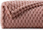 BEDELITE Fleece Twin Blanket for Couch & Bed - 3D Jacquard Decorative Dusty Pink Blankets, Super Soft and Cozy Warm Fuzzy Blanket All Seasons Suitable, 50x60Inches