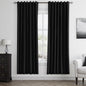 Guken Black 100% Blackout Linen Curtains 72 Inch Length 2 Panels Set for Living Room Bedroom Back Tab Thermal Insulated 100% Black Out Drapes Room Darkening Window Curtains 72 Inches Long