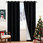 Yakamok 100% Blackout Curtains Black Room Darkening Thermal Insulated Window Curtain with 2 Thick Layers-Set of 2 Panels Grommet Top Drapes for Bedroom Living Room 52 Inches by 84 Inches Length