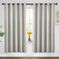 Yakamok Blackout Curtains Room Darkening Thermal Insulated Window Panels,Solid Grommet Top Drapes for Bedroom/Living Room(62Wx72L, Light Beige, 2 Panels)