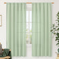 LAMIT Natural Linen Curtains for Bedroom, 72 Inch Faux Linen Textured Light Filtering Drapes Rod Pocket Window Treatment Panels for Living Room, Set of 2 Panels, 52 x 72 Inch, Light Green