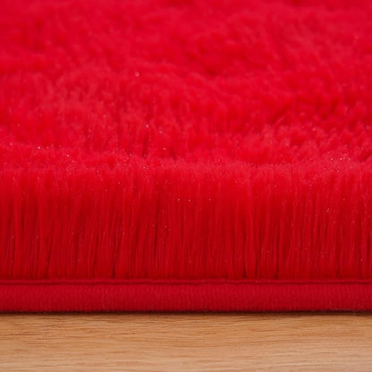 Amearea Premium Soft Area Rug 4x5.3 Feet, Modern Fluffy Rugs for Living Room, Shag Carpet for Bedroom Nursery Playroom Teen Home Decor, Comfortable Indoor Furry Dorm Carpets, Red