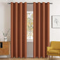 MIULEE Blackout Room Darkening Curtains Thermal Insulated Drapes Solid Window Treatment Set Grommet Top Light Blocking Curtain for Living Room/Bedroom 2 Panels 52 x 84 inch Length Terracotta