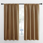 NICETOWN Bedroom Curtains Blackout Draperies, Gold Brown, 1 Pair, 34-inch W x 63-inch L, Home Decorations Thermal Insulated Solid Pole Top Blackout Drapes for Living Room