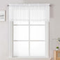 Lecloud Sheer White Valances for Windows 18 Inch Length 2 Pcs, Cafe Kitchen Curtains for Bedroom Living Room, Short Curtains for Small Windows with Dual Rod Pocket Home Decor, 42" W x 18" L