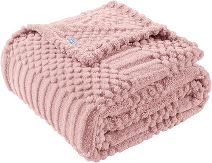 50x70 Inch Pink Throw Blanket - Soft & Fluffy Fleece, Cute & Aesthetic, Perfect for Sofa, Couch, Chair, Bed, Living Room & Bedroom, All-Season Use, Plush & Cozy Decorative Blanket