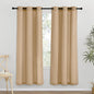 NICETOWN Burlap Thick Linen Curtains 72" Length, Grommet Privacy Window Treatments Linen Weave with Light Penetration Vertical Drapes for Farmhouse/Home Office, W42 x L72, 2 Panels