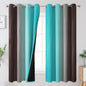 Estelar Textiler Brown and Teal Ombre Blackout Curtains 63 Inches Long for Kids Room, Thermal Insulated Gradient Full Light Blocking Grommet Blackout Drapes for Bedroom, 52Wx63L, 2 Panels