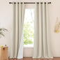 NICETOWN Thick Linen 100% Blackout Bedroom Curtains 108 inches Long, Bronze Grommet 2 Layers with White Liner Window Treatments Sound Reducing for Living Room, Natural, W52 x L108, 2 Panels