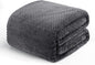 Exclusivo Mezcla Fleece Bed Blanket Twin Size, Super Soft and Warm Blankets for Couch, Sofa and Bed Waffle Textured, Cozy, Fuzzy and Lightweight (Dark Grey, 60x80 inches)